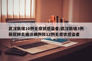 武汉新增10例无症状感染者/武汉新增3例新冠肺炎确诊病例和12例无症状感染者